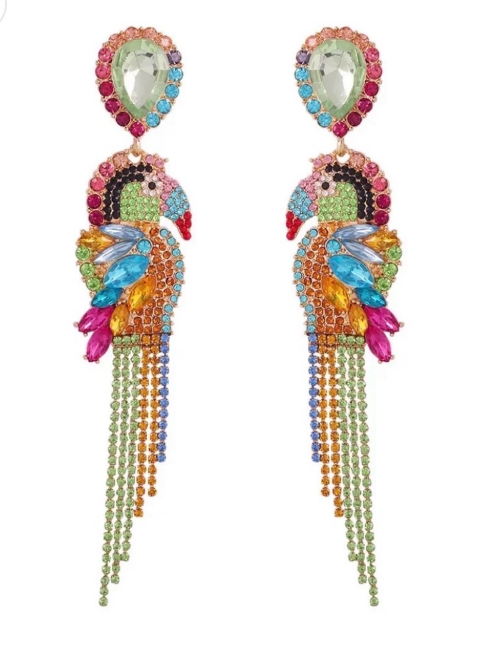 New Natasha PARROT JUNGLE earrings - Picture 7 of 17